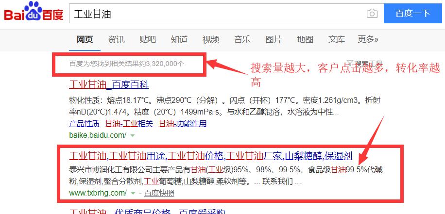 “工业甘油”网站优化排名案例 “工业甘油”网站优化排名案例